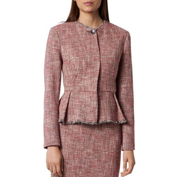 🌹NEW- Cesilia Tweed Pleated Peplum Jacket & Skirt - Picture 2 of 15